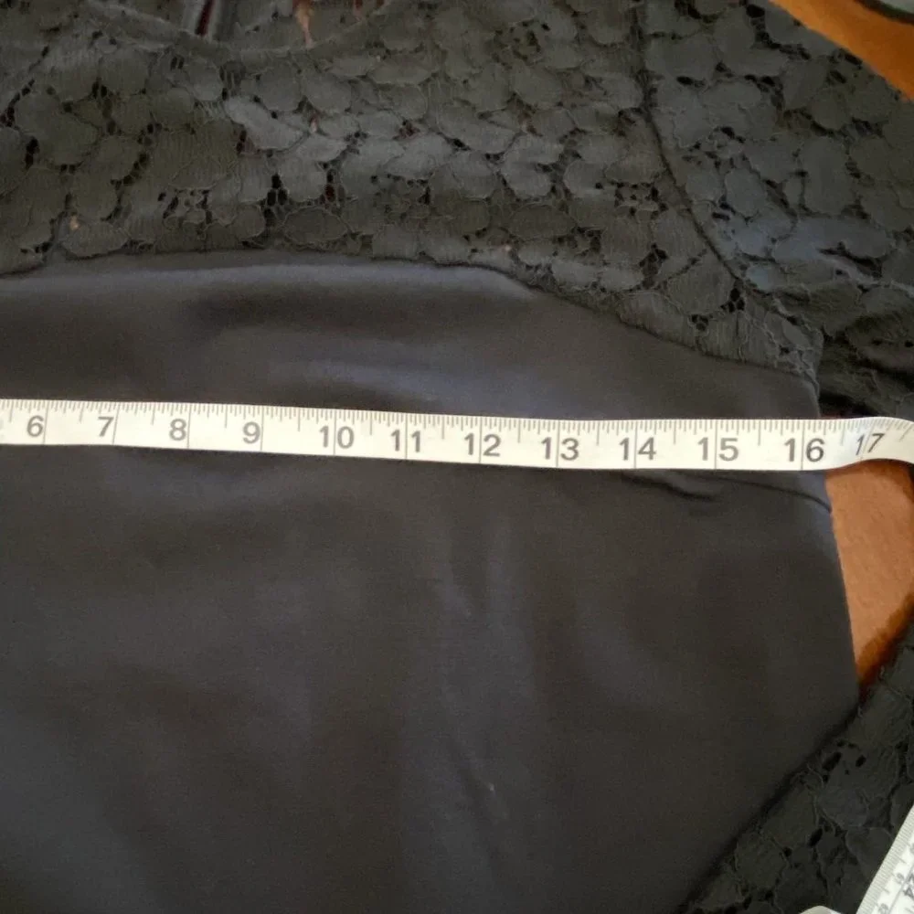 Boden Black Partial Lace Top Long Sleeve Blouse 6 - Picture 4 of 7